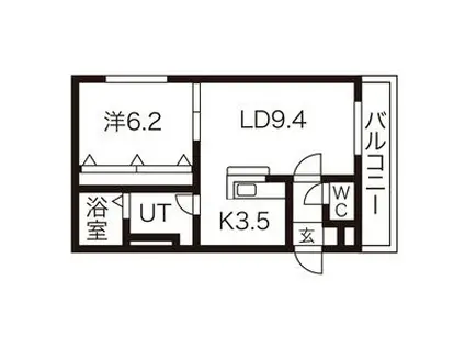 アヴァンティ ヒルズ(1LDK/1階)の間取り写真