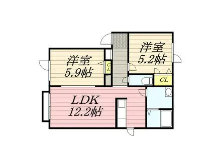 シャーメゾンエルム(2LDK/1階)の間取り写真