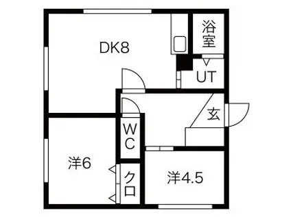 RESTATE新琴似(2DK/2階)の間取り写真