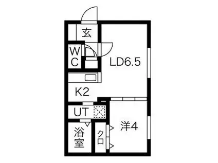 ASAS KOTONI(1LDK/1階)の間取り写真