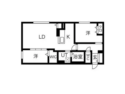 RESIDENCE SHINMEI 北円山(2LDK/2階)の間取り写真