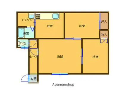六光ハイツ(2LDK/2階)の間取り写真