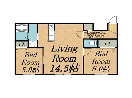 ENZO(2LDK/4階)の間取り写真