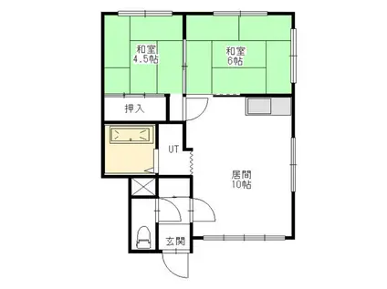 グリーンハウス(2LDK/1階)の間取り写真