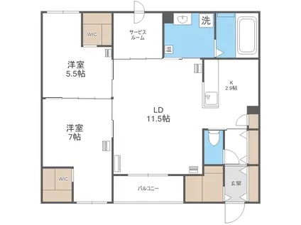 エフュート宮の沢(3LDK/1階)の間取り写真