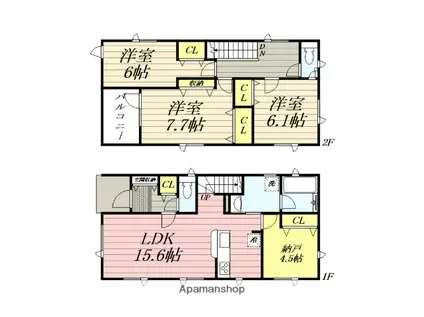 函館本線 稲穂駅 徒歩20分 1階建 築1年(4LDK)の間取り写真