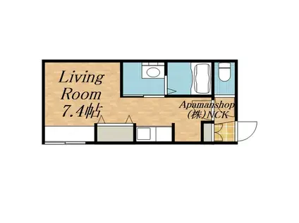 AQUA BLUE(1K/4階)の間取り写真