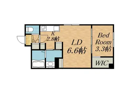 AQUA BLUE(1LDK/4階)の間取り写真