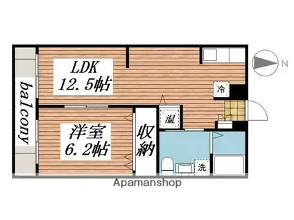 アップライズ平和(1LDK/2階)の間取り写真