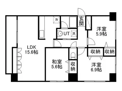 エスタシオンイカワ3(3LDK/5階)の間取り写真