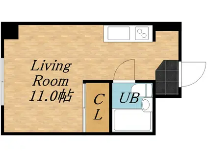 三共ハイツ(1K/2階)の間取り写真