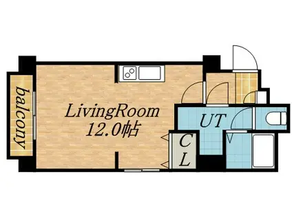 クレアシオン桑園Ⅱ(1DK/6階)の間取り写真