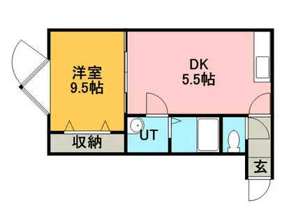 エミネンス星置(1DK/2階)の間取り写真