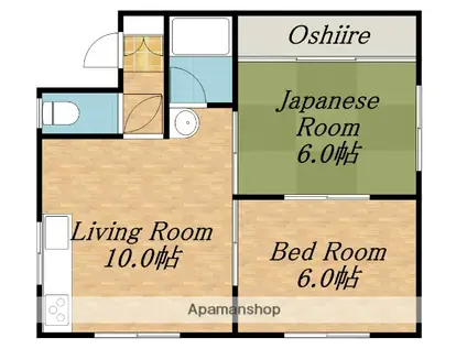U・Sコーポ(2LDK/2階)の間取り写真