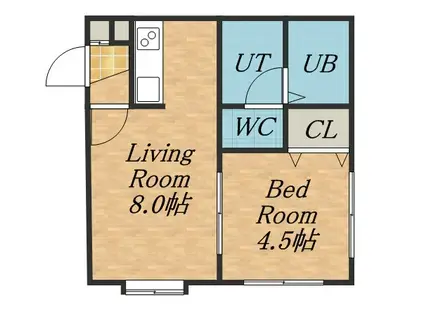 オーガスタ13(1LDK/1階)の間取り写真