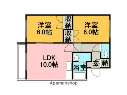 アーバンハイツ(2LDK/1階)の間取り写真