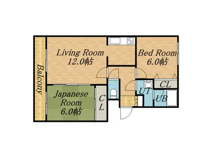 ローヤルハイツ東苗穂(2LDK/1階)の間取り写真