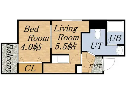 プライマル札幌北18条(1DK/10階)の間取り写真