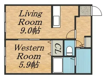 KS KOWA N20(1LDK/2階)の間取り写真
