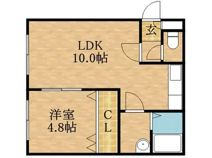 ドリームハウスⅢ(1LDK/3階)の間取り写真