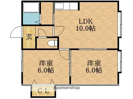 三和ビル(2LDK/2階)の間取り写真
