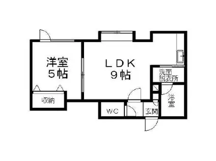 フォレストN45(1LDK/2階)の間取り写真