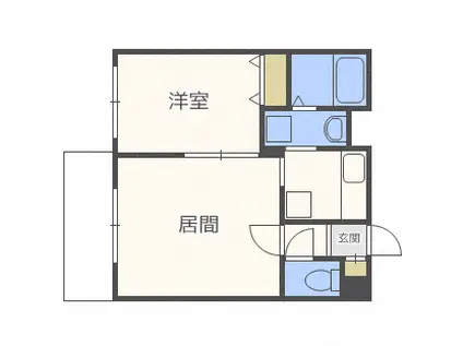 プロムナードコート麻生(1LDK/2階)の間取り写真
