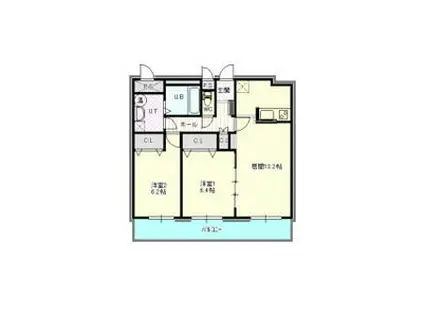 ロイヤルヒルズ(2LDK/3階)の間取り写真