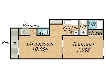 DELIGHT(1LDK/3階)の間取り写真