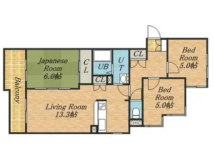 プレステージ1(3LDK/8階)の間取り写真