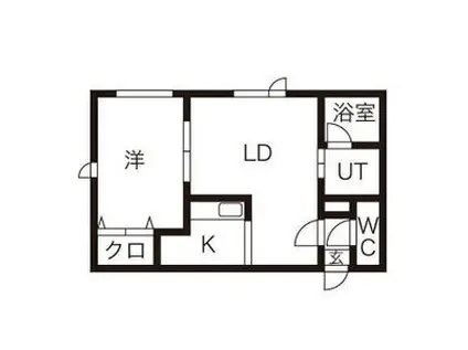 百合が原レモンハイツ(1DK/3階)の間取り写真