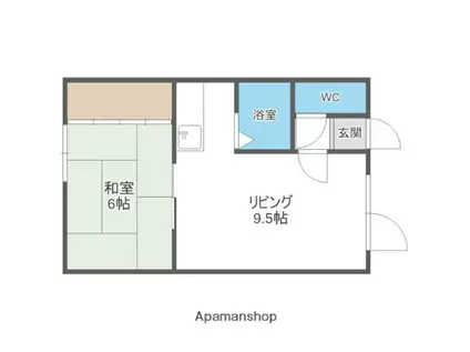 マンション黄倉(1LDK/2階)の間取り写真