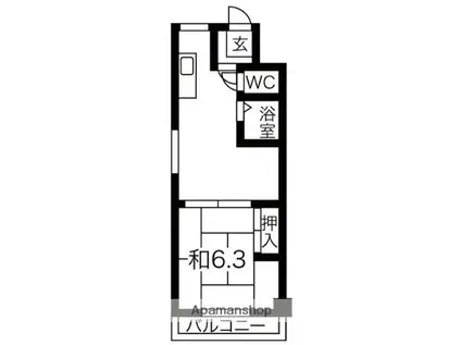 石橋ハイツI(1LDK/8階)の間取り写真