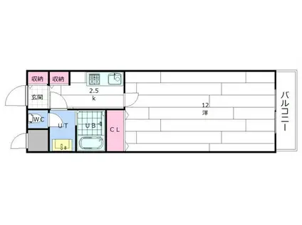 エルミーハイツ北12条(1K/3階)の間取り写真