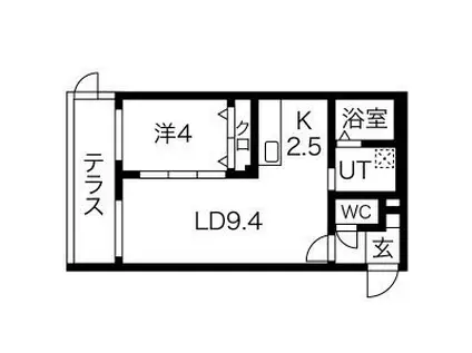 ライトベル北27条(1LDK/1階)の間取り写真