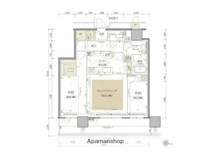 ONE札幌ステーションタワー(2LDK/43階)の間取り写真