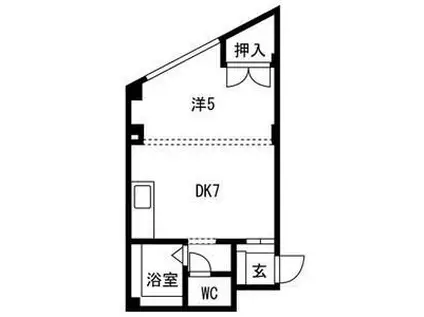 NYパレス(1DK/2階)の間取り写真