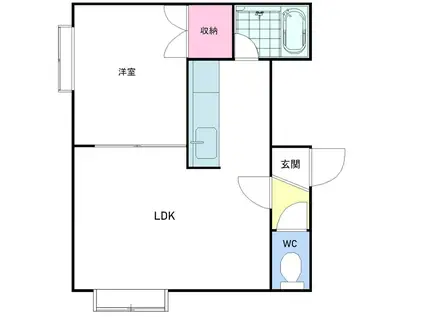 コンサドーレ元町(1LDK/3階)の間取り写真