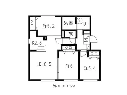 GLACIA N32(3LDK/2階)の間取り写真