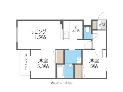 STELLAR GROWTH(2LDK/2階)の間取り写真