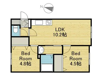 FRESCA(2LDK/1階)の間取り写真