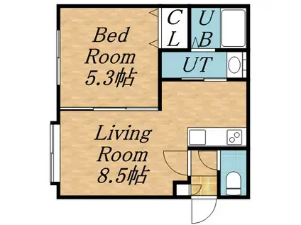 エスパニア札幌Ⅱ(1LDK/3階)の間取り写真