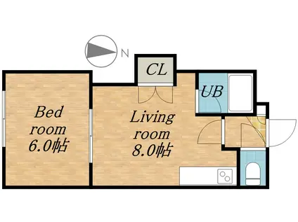 麻生SK(1DK/4階)の間取り写真