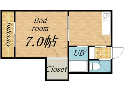 港プロシード26(1K/3階)の間取り写真