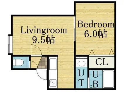 パラシオンM(1LDK/3階)の間取り写真