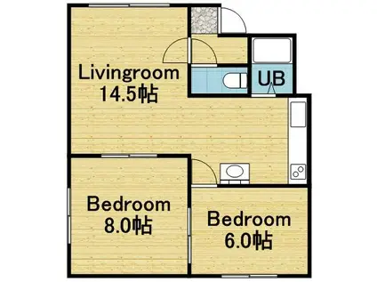 HOKUEI2(2LDK/1階)の間取り写真