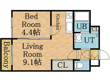 セントポーリア フラン(1DK/3階)の間取り写真