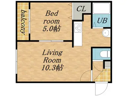 プリオール北27条(1LDK/2階)の間取り写真