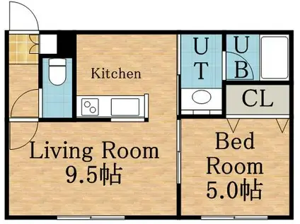 メゾンド・コー(1LDK/3階)の間取り写真