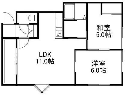グランドール小林(2LDK/2階)の間取り写真